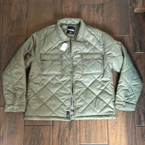 RSQ Green Lightweight Shirt Jacket with Quilted Design